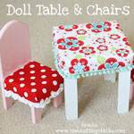 Thumbnail image for Doll Table & Chairs {with Fitted Tablecloth & Chair Covers}