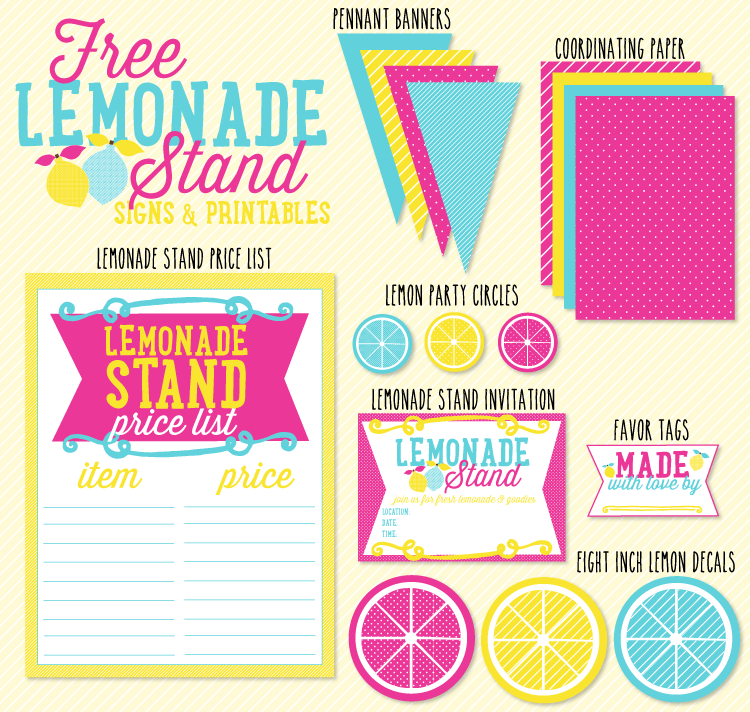 Lemonade Stand Printables to Create a Mailable Lemonade Stand