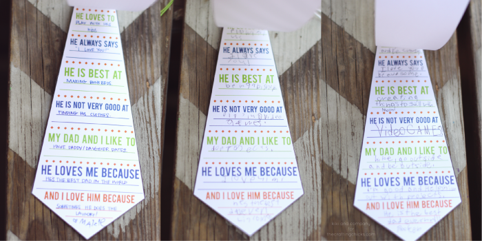Printable Daddy Ties. I can't wait to see what my kids say. #fathersday