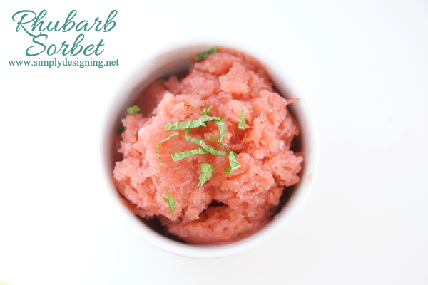 Rhubarb Sorbet | this is so amazingly simple and delicious!  you don't even need an ice cream machine maker!  Check it out | #sorbet #icecream #recipe #dessert