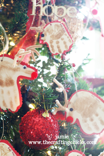 DIY Reindeer Hand Print Ornaments