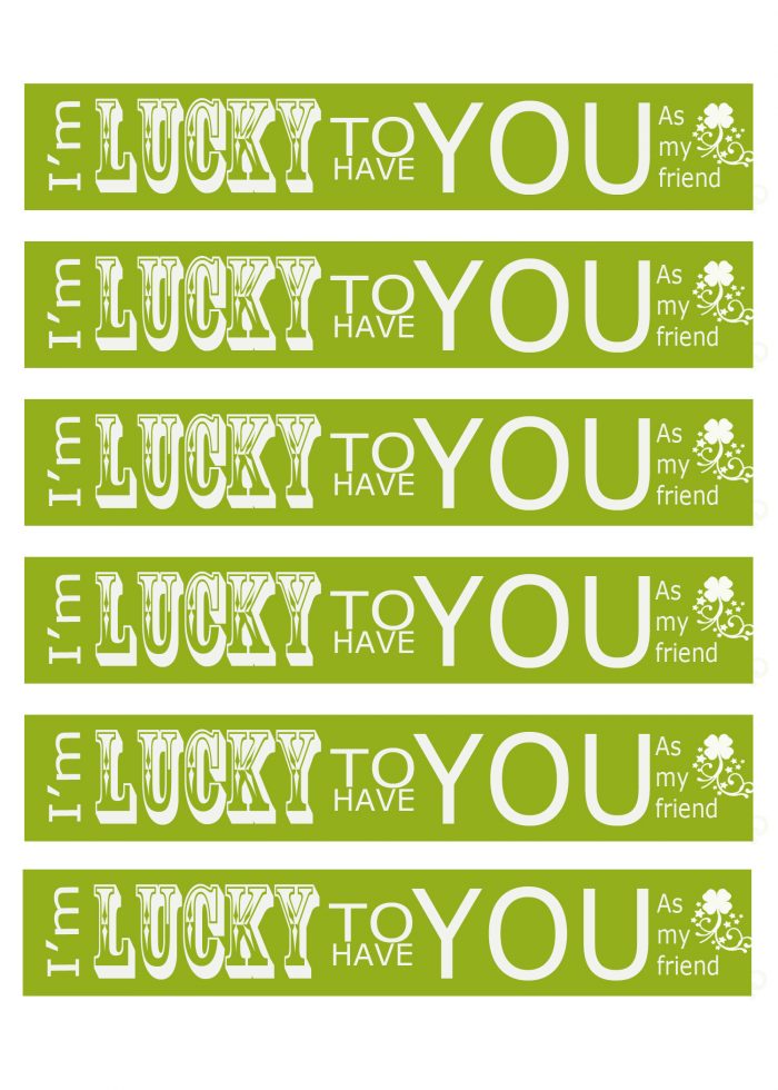 I'm lucky to have you as my friend printable tag page in green with white type.