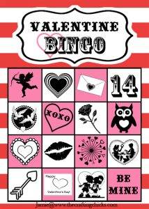 Valentine Bingo &amp; Free Printable - The Crafting Chicks