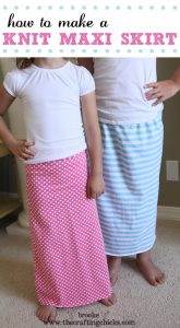 Girls Knit Maxi Skirt Tutorial - The Crafting Chicks