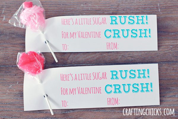 Sugar Rush for my Valentine Crush *Free Printable - The Crafting Chicks