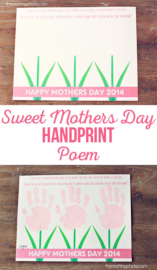 Sweet Mother s Day Handprint Poem Free Printable The Crafting Chicks