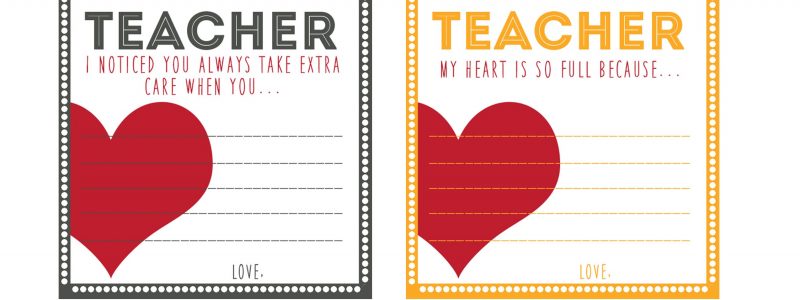 Teacher Love Notes & BACK TO SCHOOL PRINTABLES - The Crafting Chicks