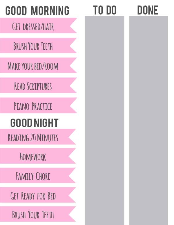 The Crafting Chicks Chore Chart