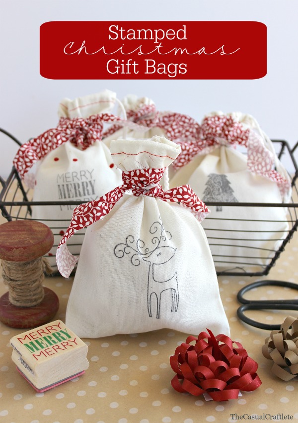 Stamped Christmas Gift Bags