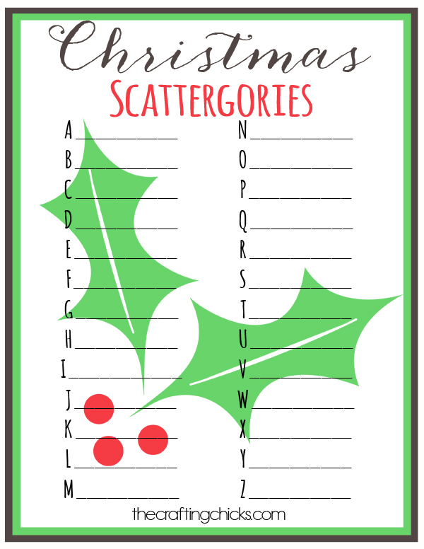 An easy Christmas party game that kids and adults will love. Print off this Christmas Scattergories Free Printable and watch the fun unfold.