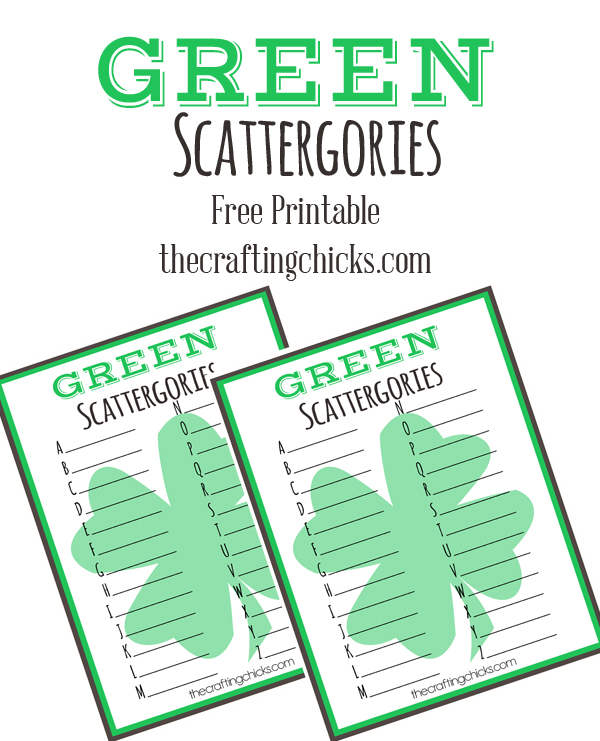 St. Patrick's Day GREEN Scattergories *Free Printable