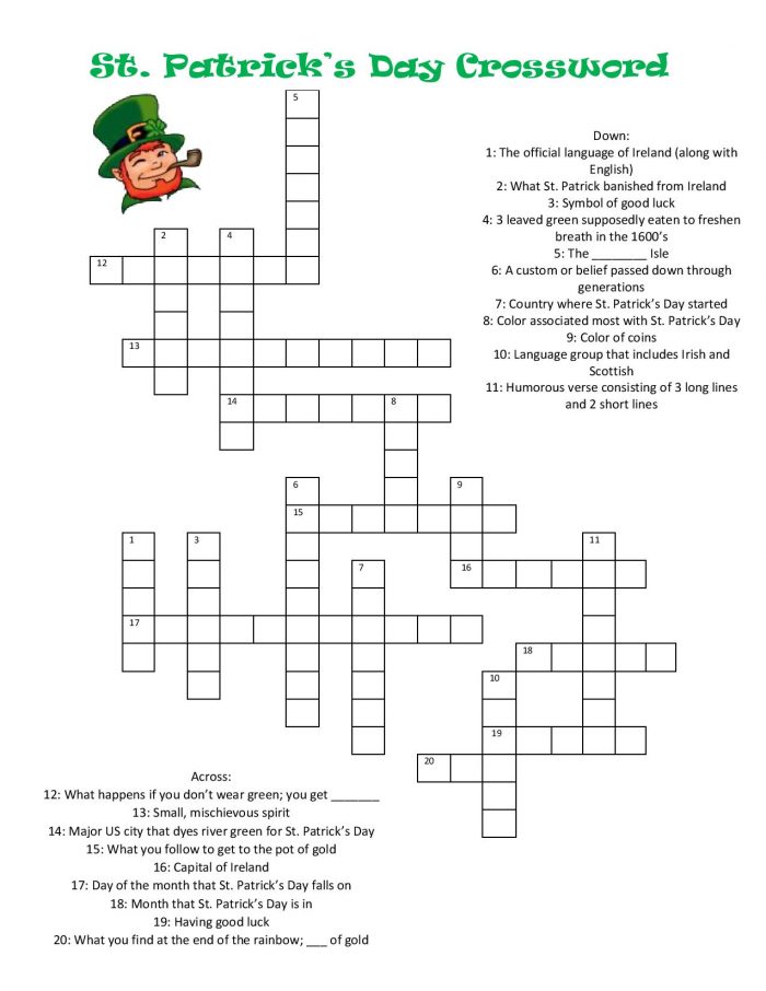 Print your FREE St. Patrick's Day crossword puzzle today and learn something new about the holiday!