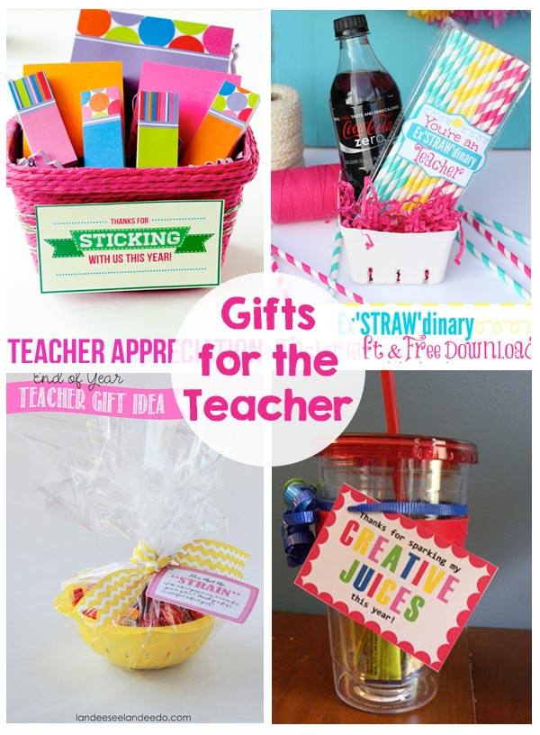 15 ideas for Teacher Appreciation - Printables, gifts, flowers and door ideas!