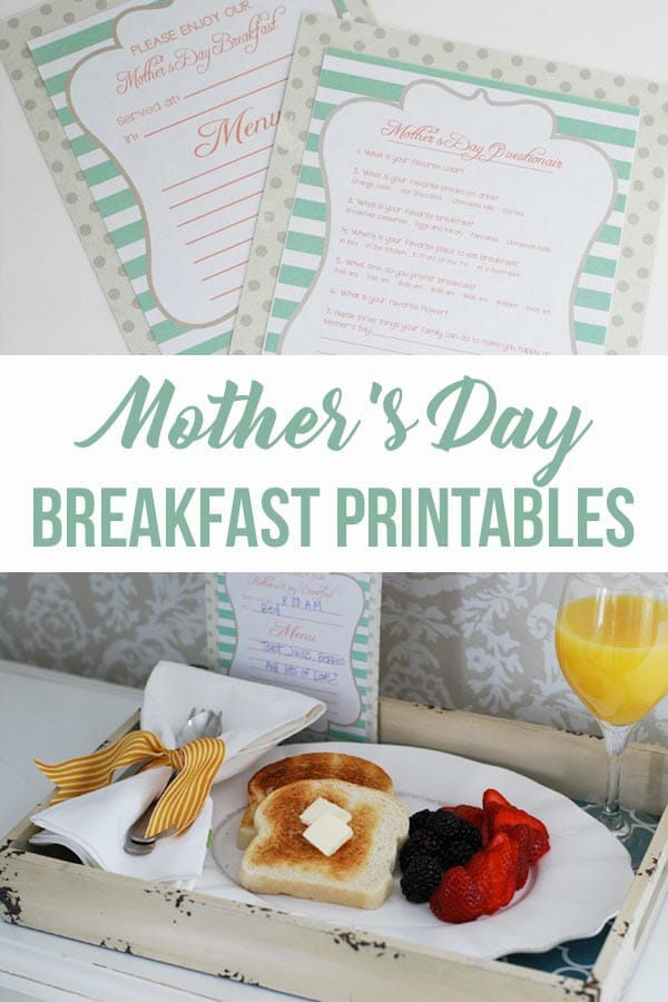 Mother's Day Breakfast Printables