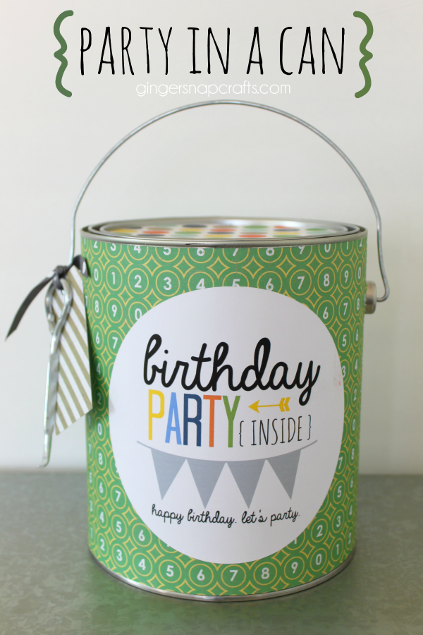 Party in a Can birthday party gift idea