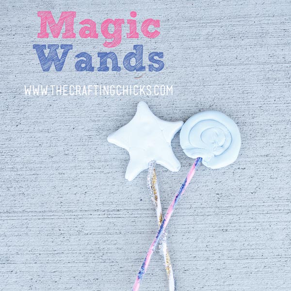 DIY magic wands on a gray background