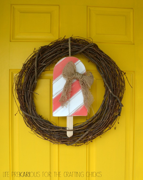 Wooden Creamsicle Door Hanger