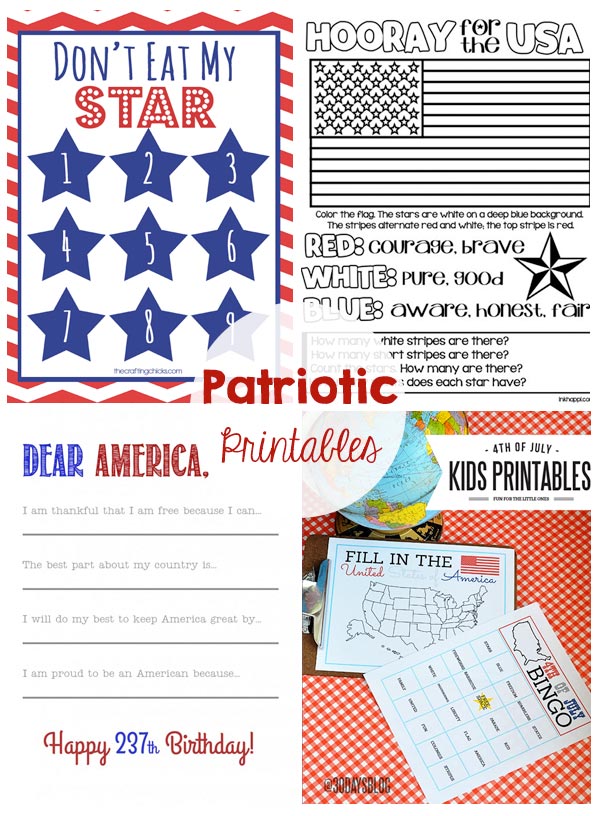 Patriotic Kids Activities and Printables - So many 4th of July ideas!