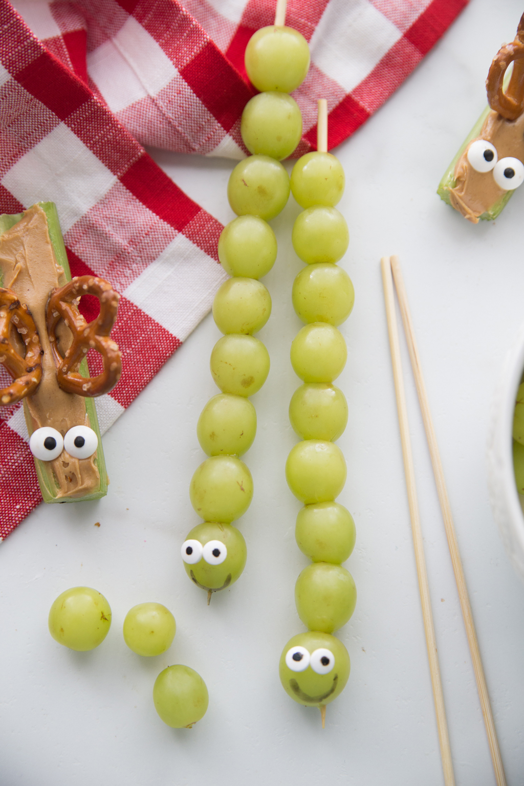 eatable caterpillar grapes snacks for kids