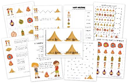 Camping Activities and Printables - So many summer activities for the kids! Love these!