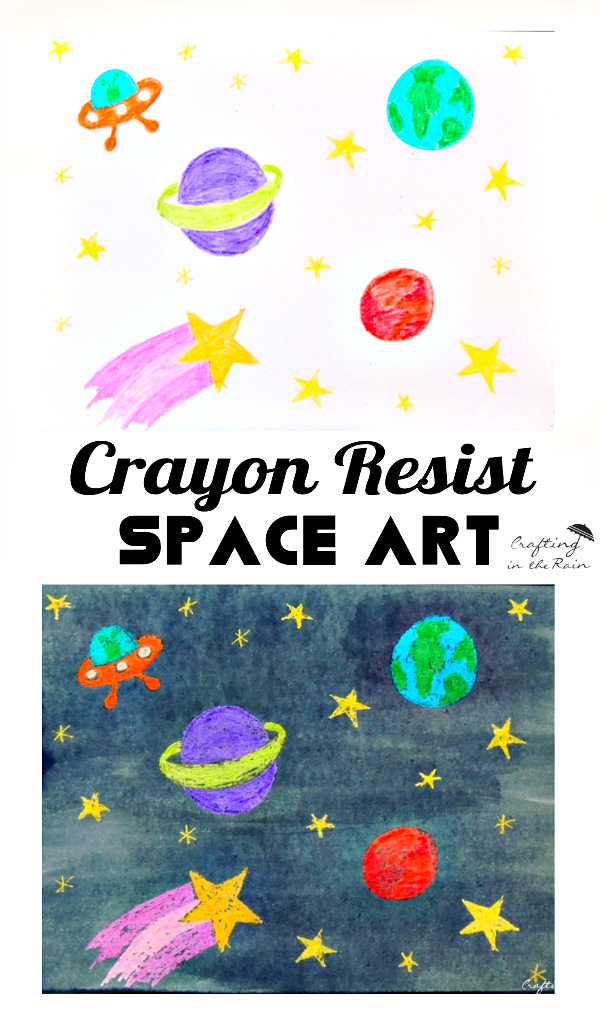 Crayon Resist Space Art