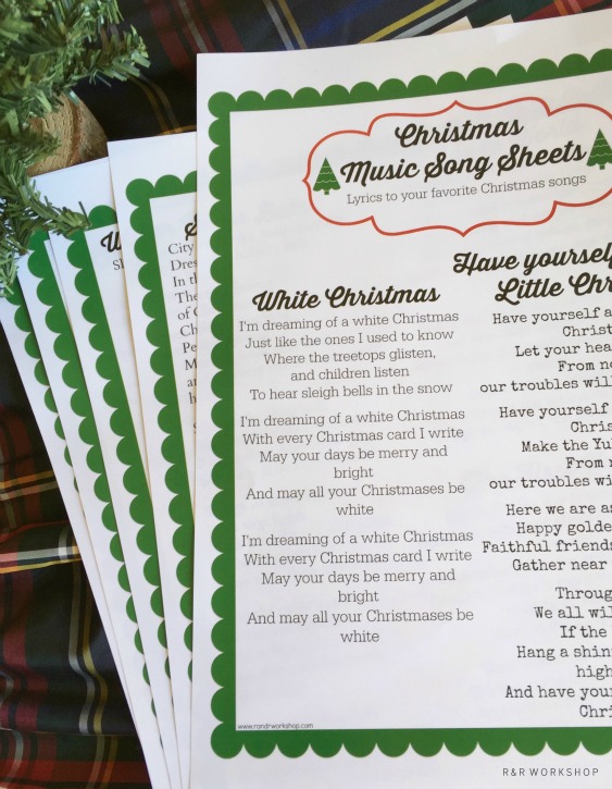 Christmas Lyric Sheets Printable