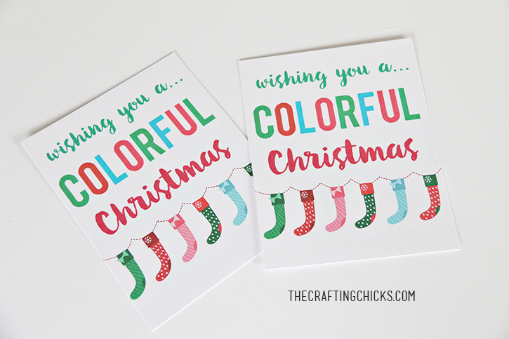 Wishing You A Colorful Christmas Tags Printable