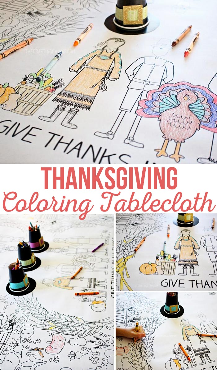 Thanksgiving Coloring Tablecloth #kidstable #thanksgiving #printable #freedownload