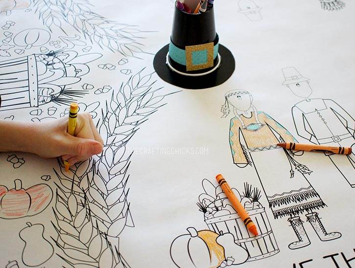 Thanksgiving Coloring Tablecloth The Crafting Chicks