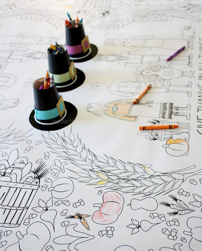Thanksgiving Coloring Tablecloth - The Crafting Chicks