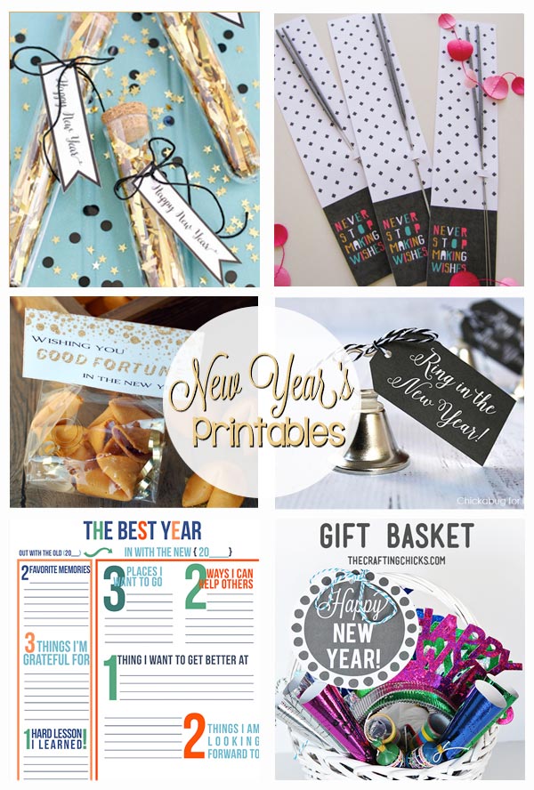 New Year's Eve Printables - party favors, gift tags, goals, banner, and so much more!