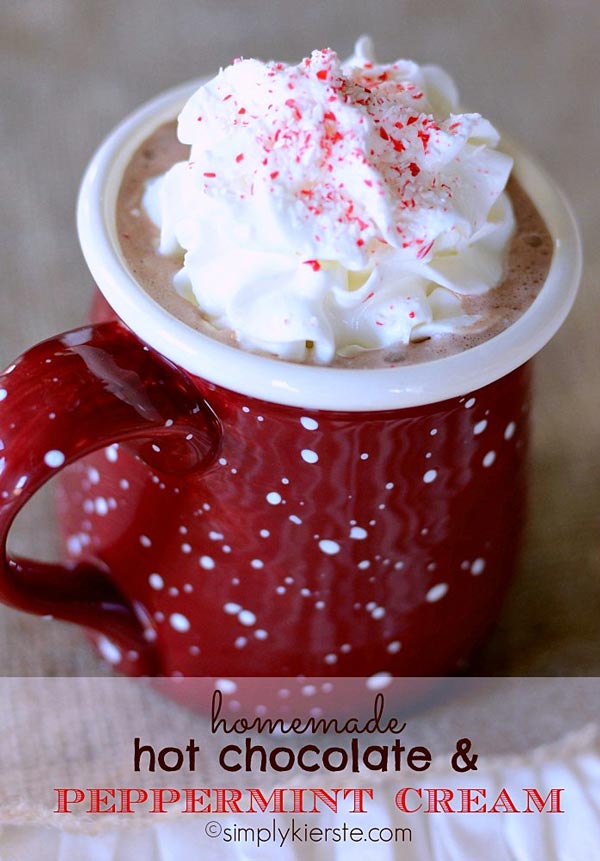 Homemade Hot Chocolate and Peppermint Cream
