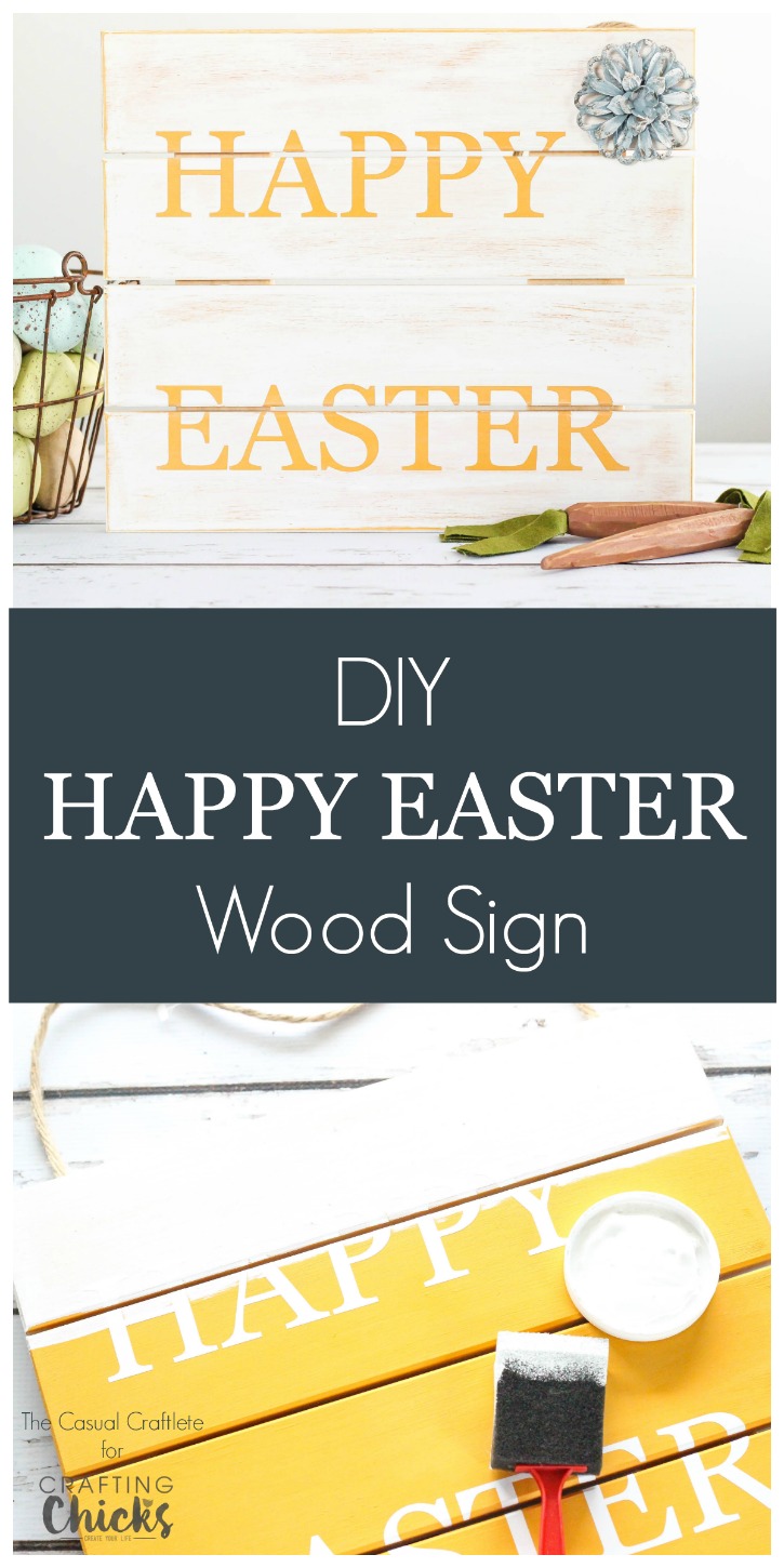 DIY Happy Easter Wood Sign - create a custom sign to decorate for Easter. 