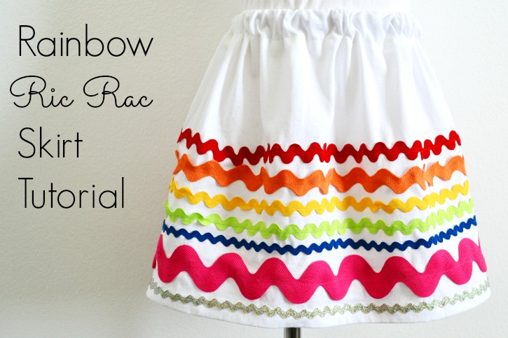 Rainbow Ric Rac Skirt Tutorial