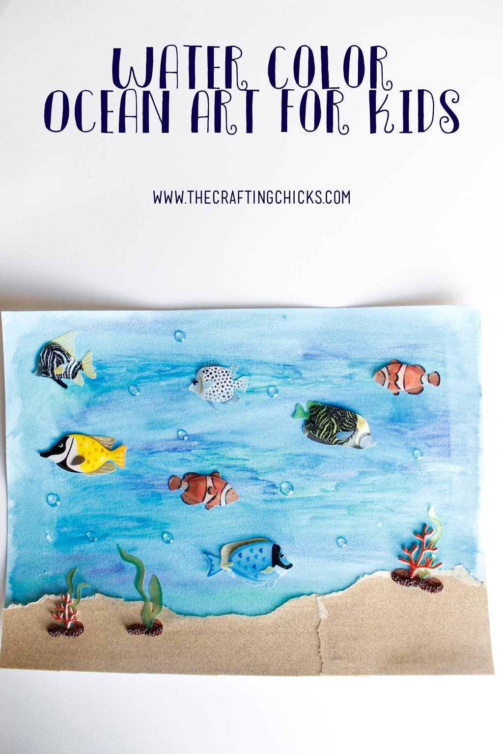 Water Color Ocean Art for Kids - The Crafting Chicks