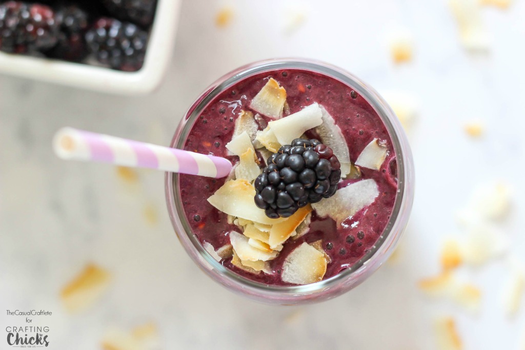 Blackberry Coconut Smoothie - a delicious and refreshing dairy-free smoothie recipe. Great for a quick and healthy breakfast or snack.
