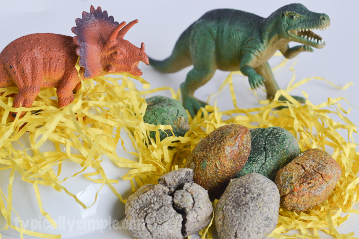 colored dinosaur eggs