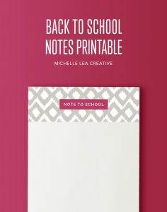 Back to School Printable