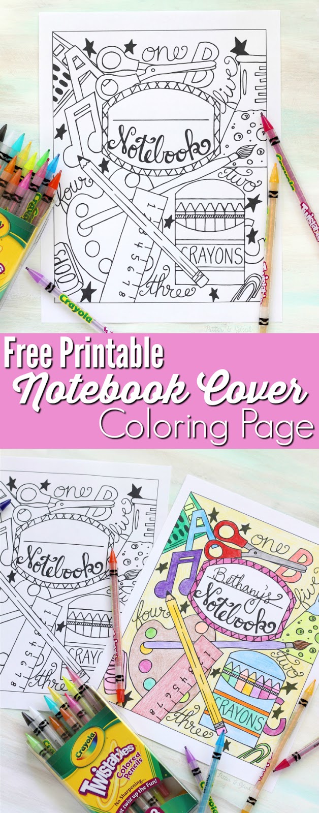 Download Back to School Notebook Cover Printable Coloring Page - The Crafting Chicks