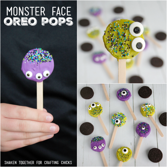 Monster Face Oreo Pops! These kid friendly Halloween treats are SO adorable and easy to make! 
