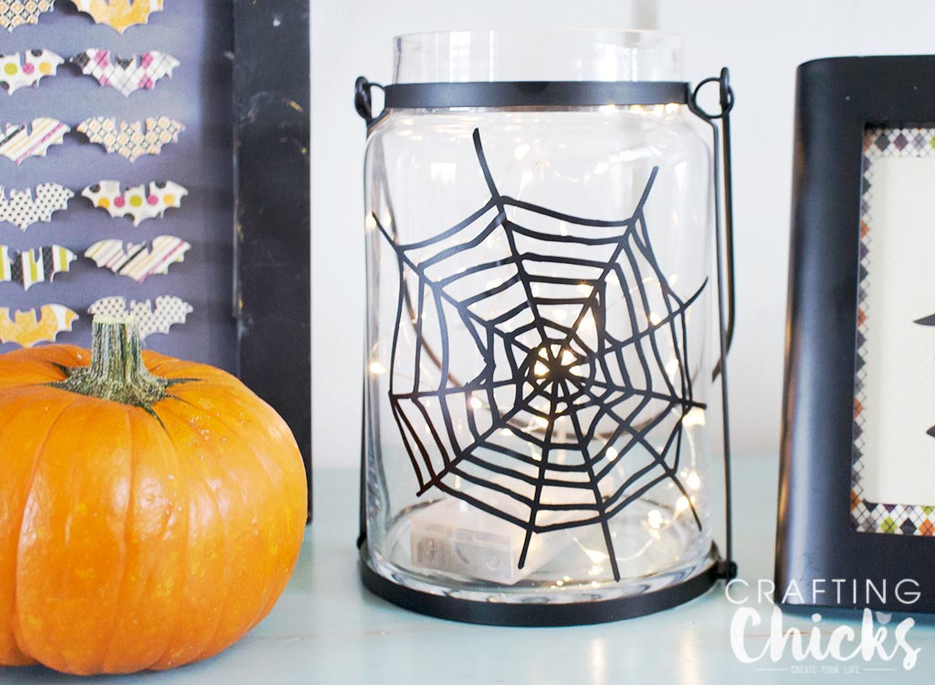 Spiderweb Halloween Lantern - The Crafting Chicks