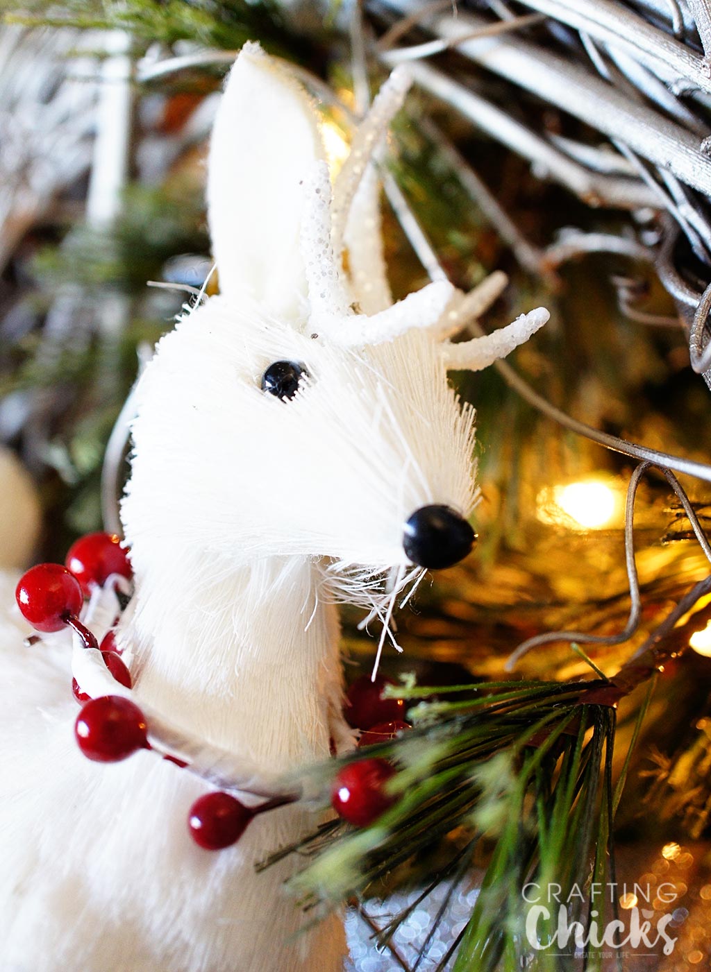 white deer ornament