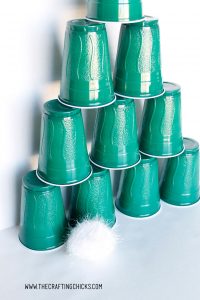 Stacking Cups Christmas Tree Game - The Crafting Chicks