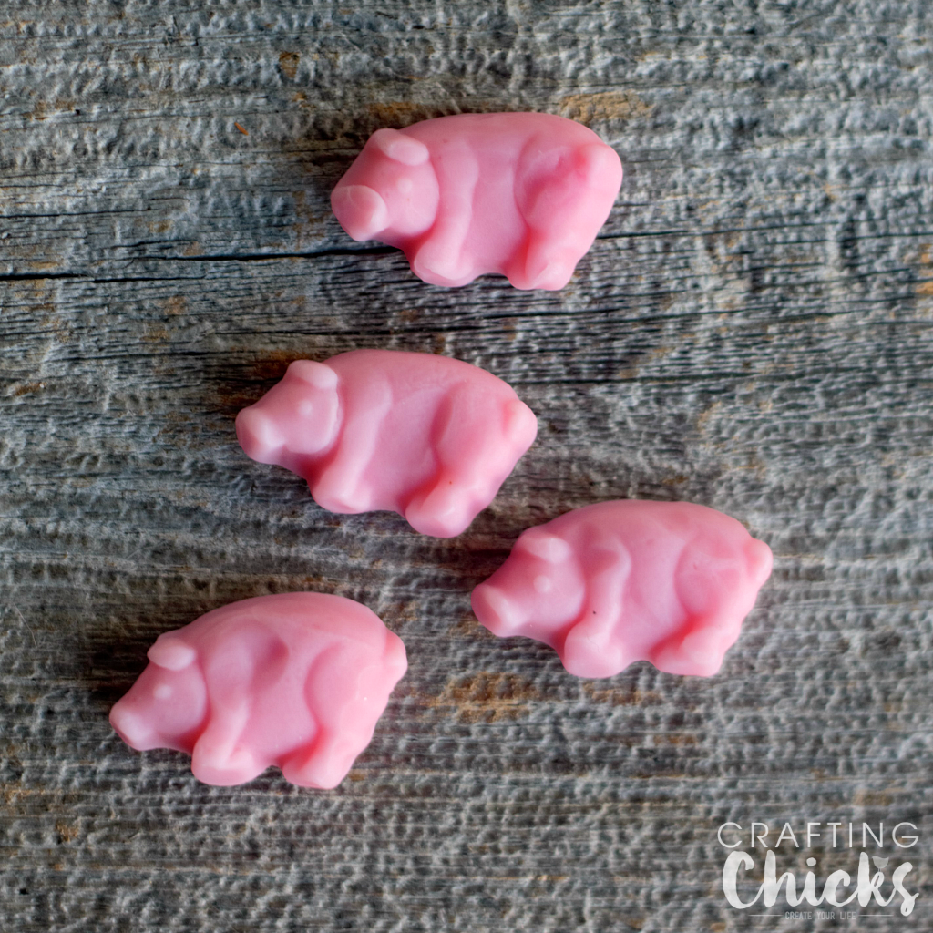 Sweet, pink, gummy pigs are the stars of these I Am Hog Wild About You Valentines!