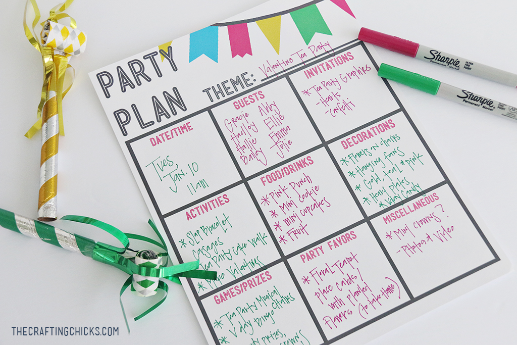 Party Plan Printable and party planning tips!