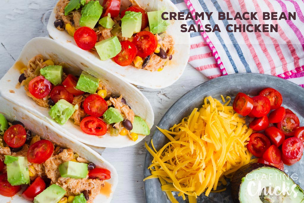 Creamy Black Bean Salsa Chicken Crockpot Recipe would also work well in an  Instant Pot.