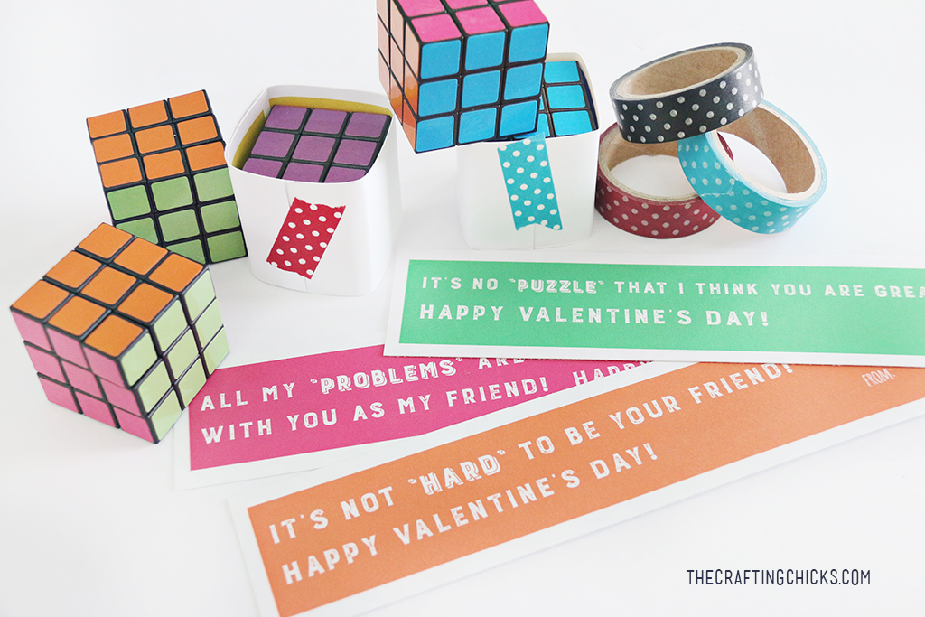 Rubix Cube Valentine Printables - A fun non-candy valentine for kids to share with their classmates!