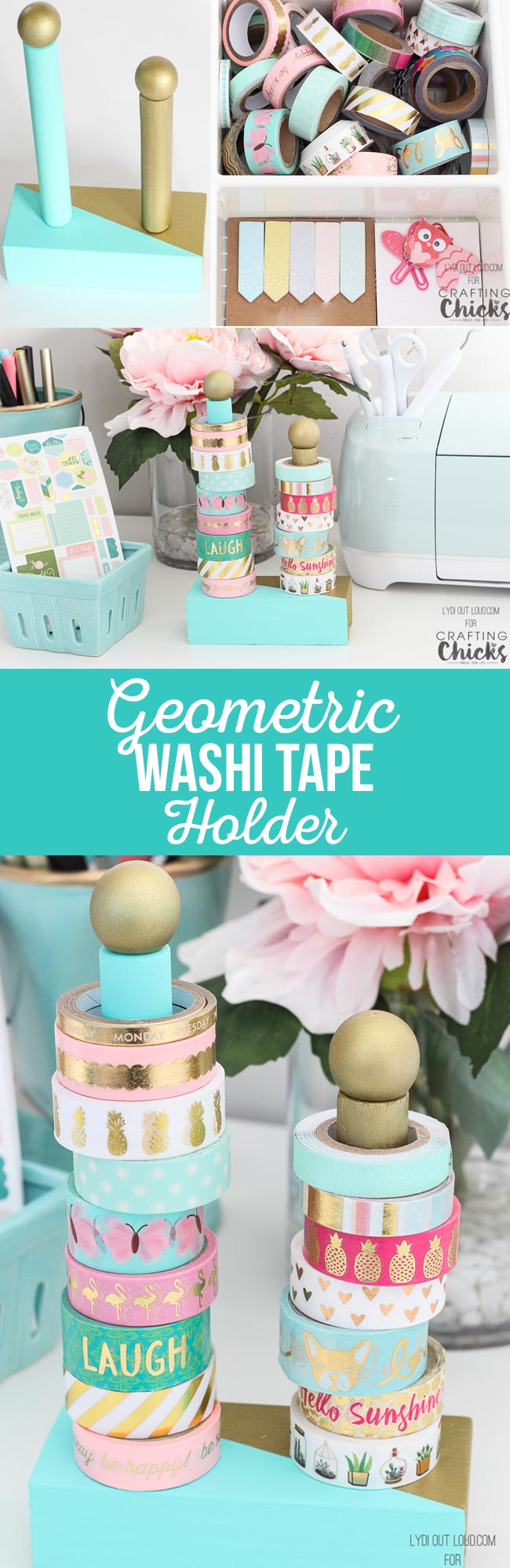 Display beautiful washi tape with this Geometric DIY Washi Tape Holder.