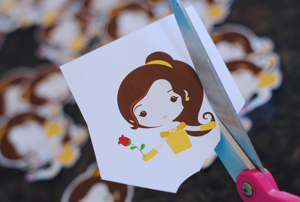 Free Beauty and the Beast Cupcake Topper Cut Out 