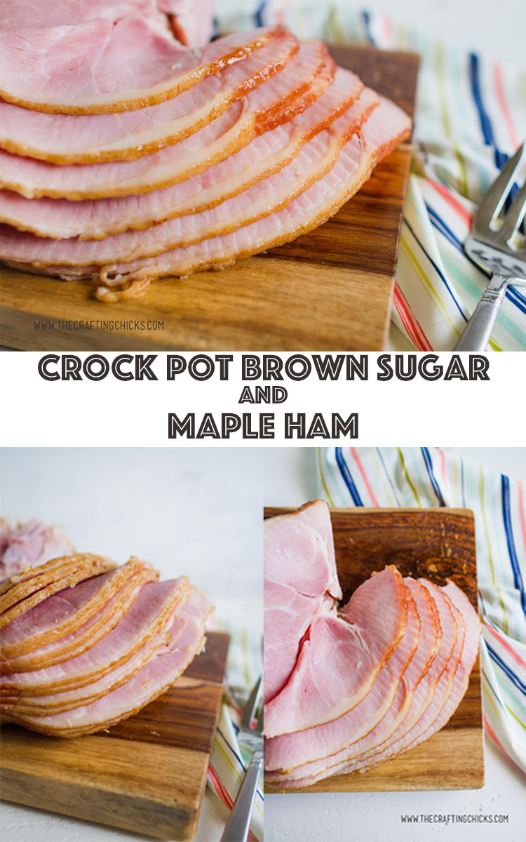 Make sure you save this delicious and easy Crock Pot Brown Sugar and Maple Ham. This recipe will be one that you come back to time and time again.